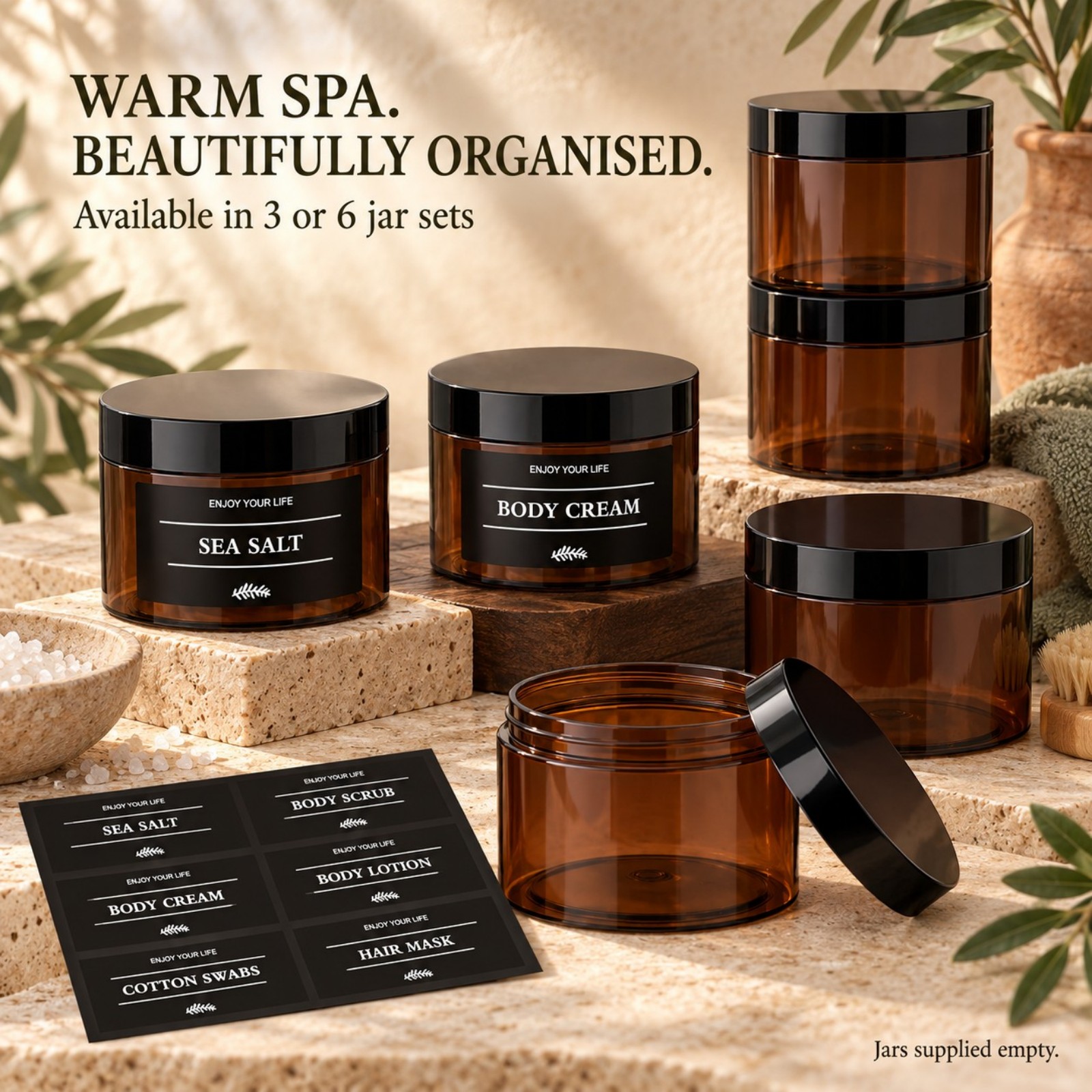 Bath Salts - Frascos de Armazenamento para Banheiro com