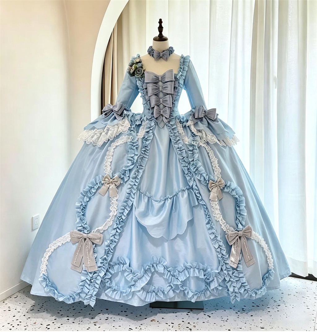 Vestido Rococó Azul do Século  - Bathrobe avaliação e preço