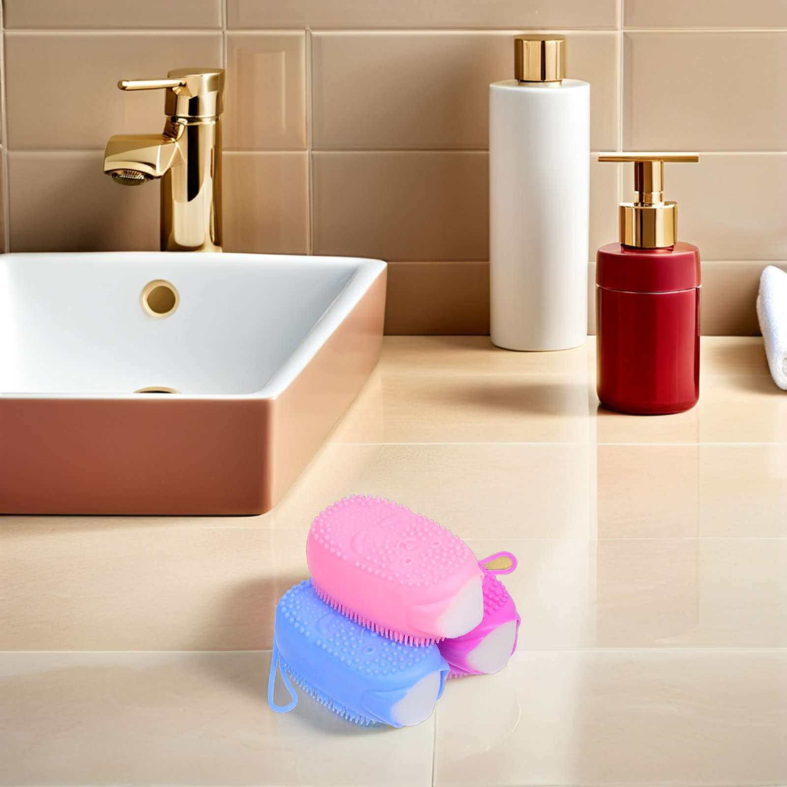 3 unidades de esponja de silic - Body Brush avaliação e preço